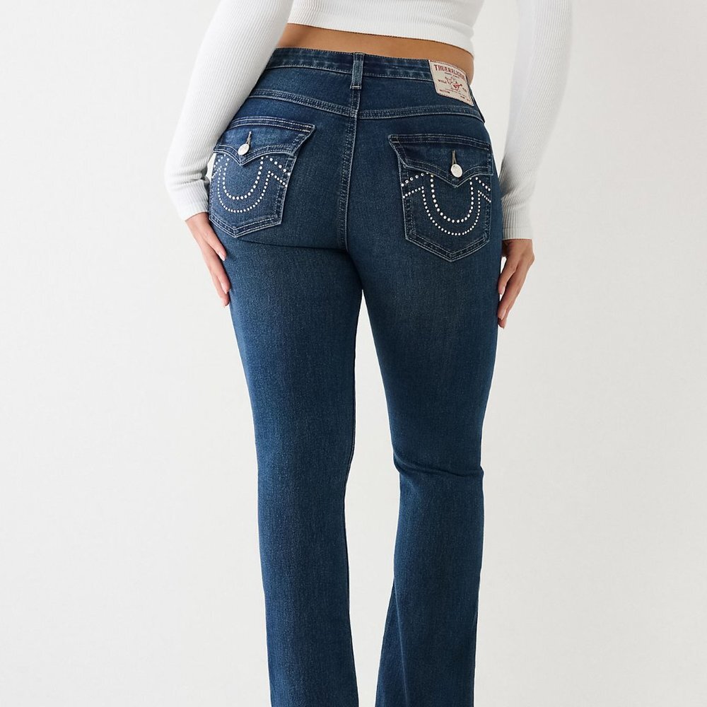 NWT True Religion Becca SN Crystal Bootcut Dark Glacial Jeans Women Size 30
